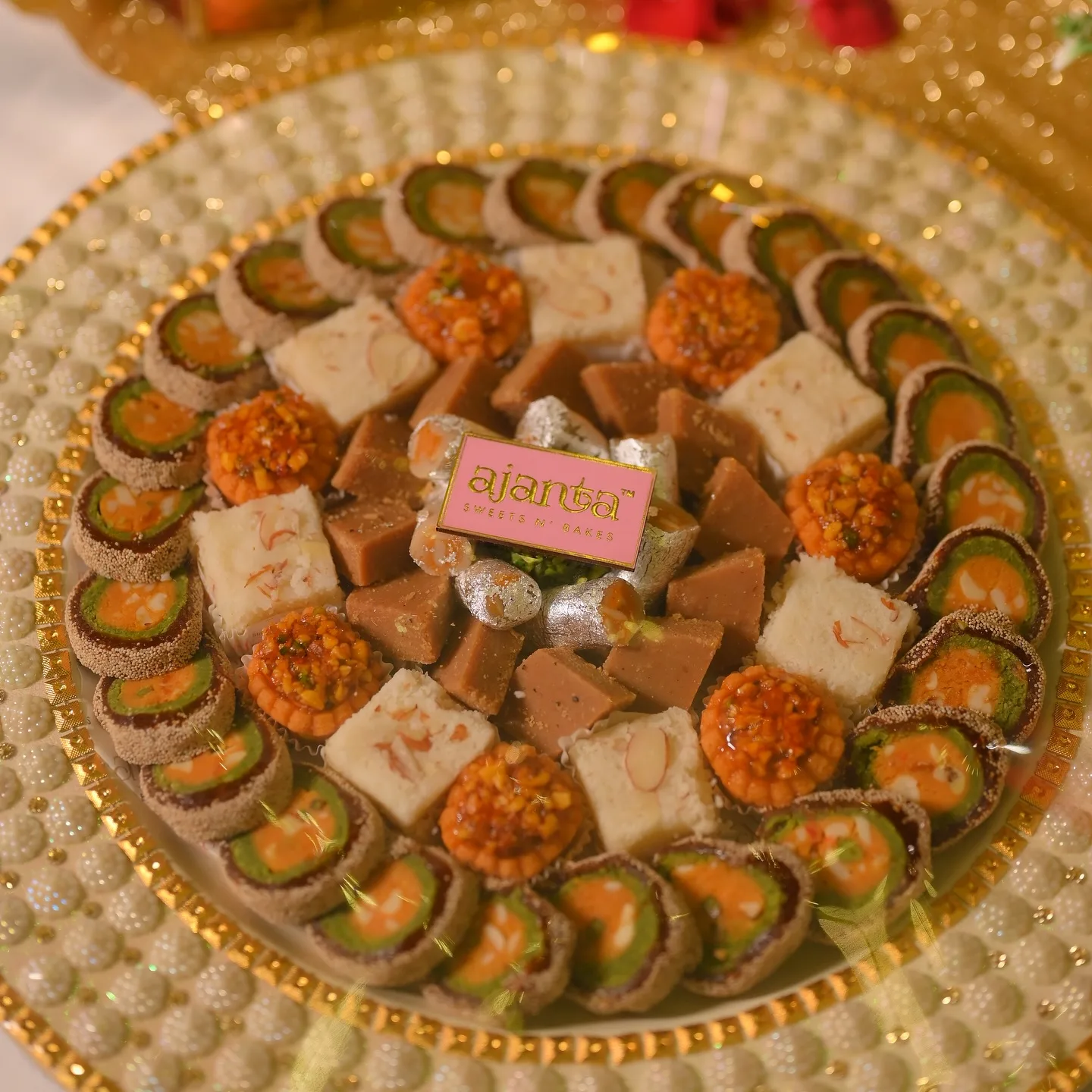 Ajanta traditional Indian sweets festive thali